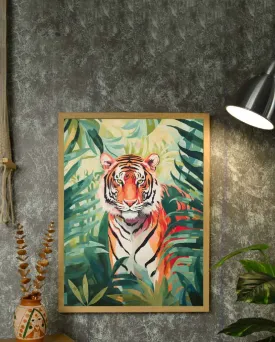 Abstract Tiger Canvas Wall Painting