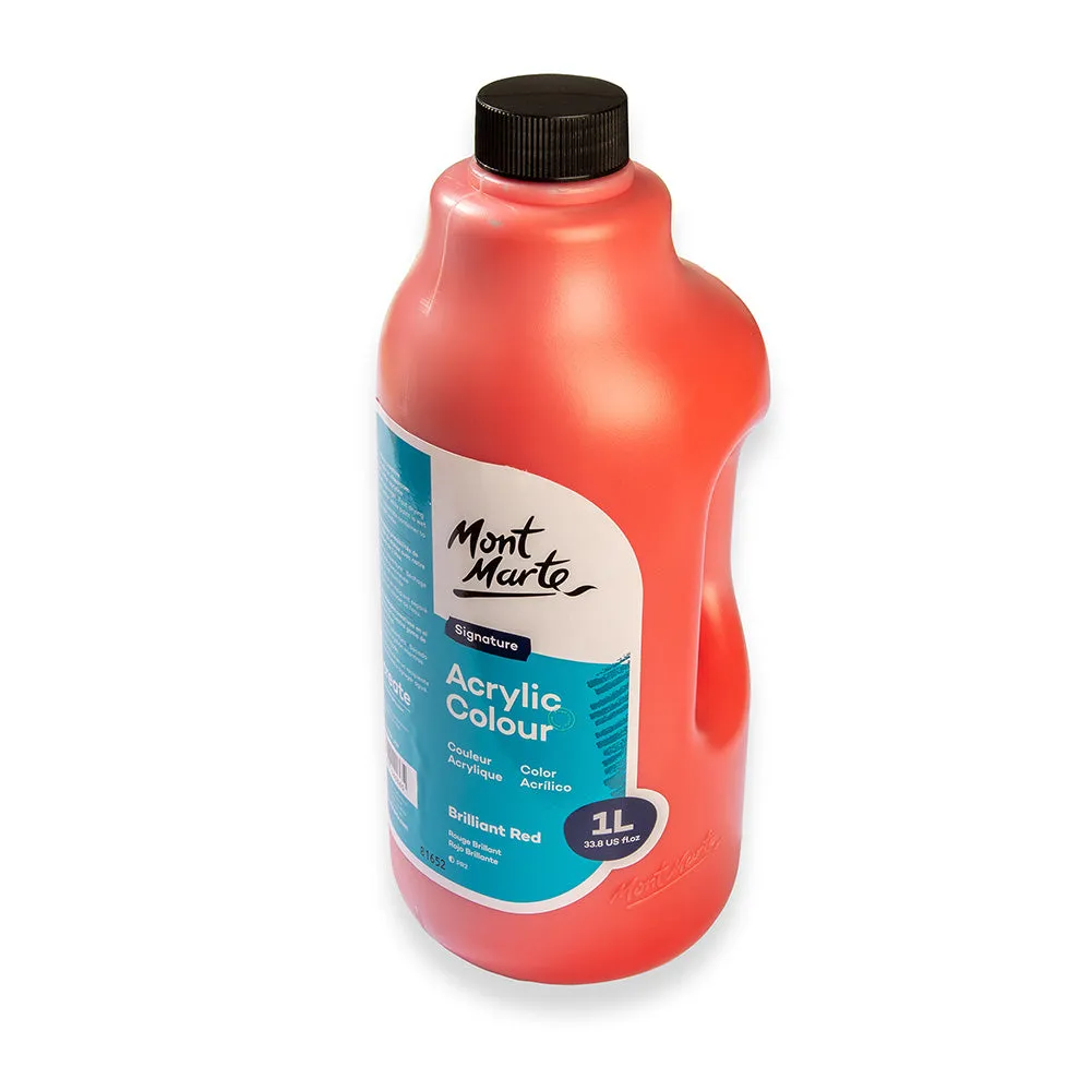 Acrylic Colour Signature 1L (33.8 US fl.oz) Bottle - Brilliant Red