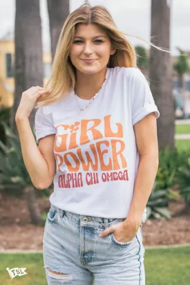 Alpha Chi Omega Groovy Girl Power Tee