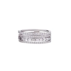 BAGUETTE & DIAMOND FOUR ROW BAND