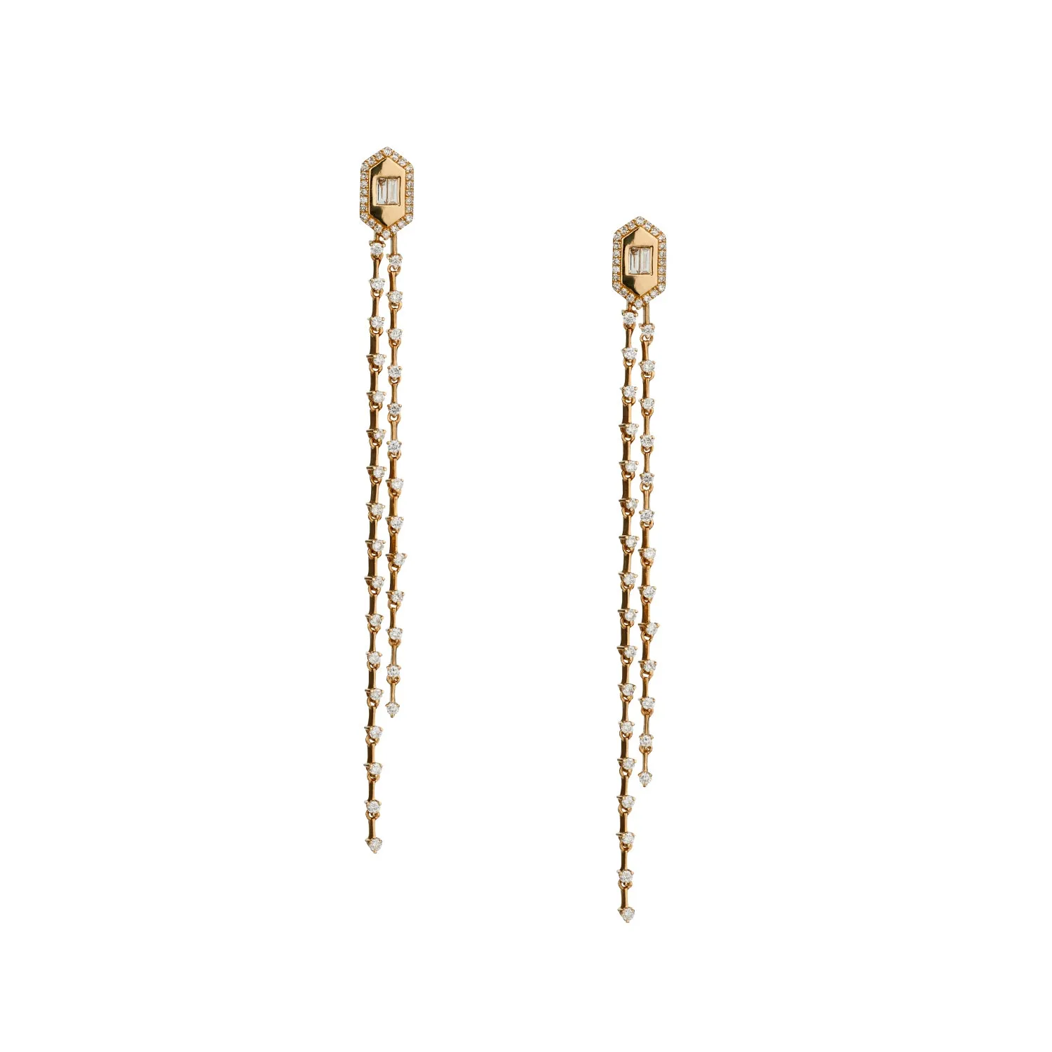 BAGUETTE DIAMOND DROP EARRINGS