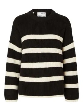 BLOOMIE O-NECK KNIT black/white