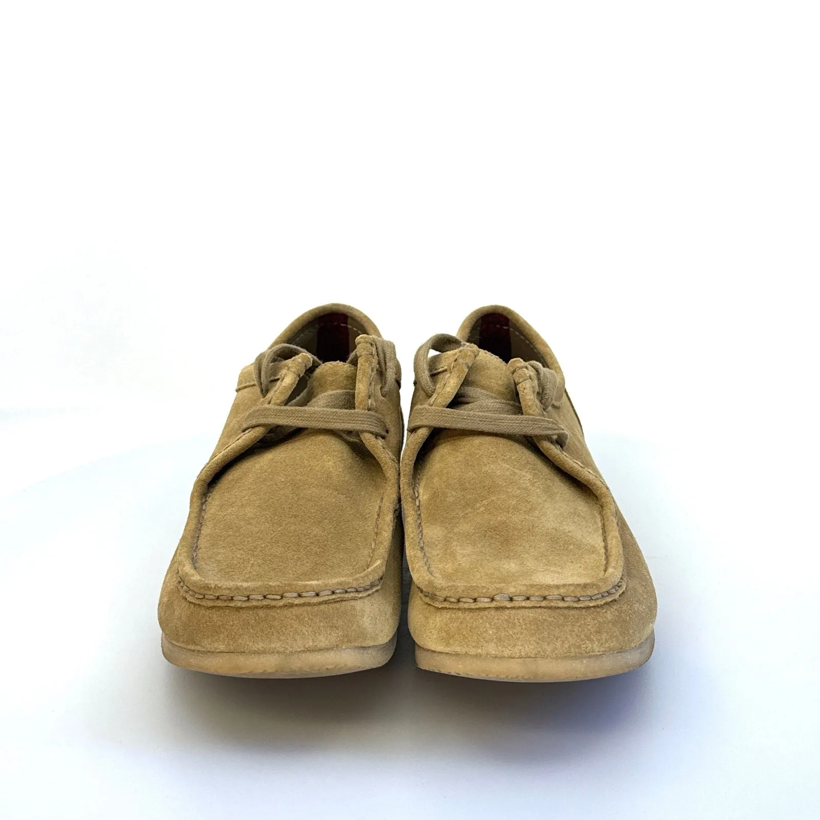 Clarks Mens Wallabee Low Shoes | Size 12M | Beige Suede | Casual Comfort | EUC