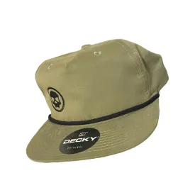 Decky Snapback Hat - Olive / Black Skull Icon