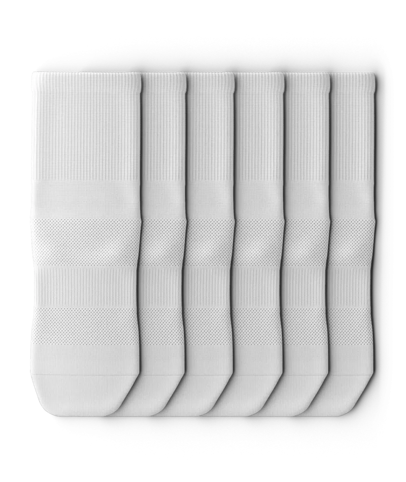 Flagship Quarter Socks White 6-Pack