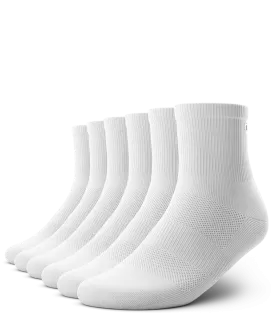 Flagship Quarter Socks White 6-Pack