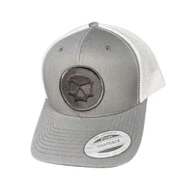 Flexfit Snapback Hat - Light Grey / White Mesh (Skull Icon)