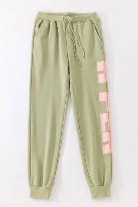 Half Face Green Joggers