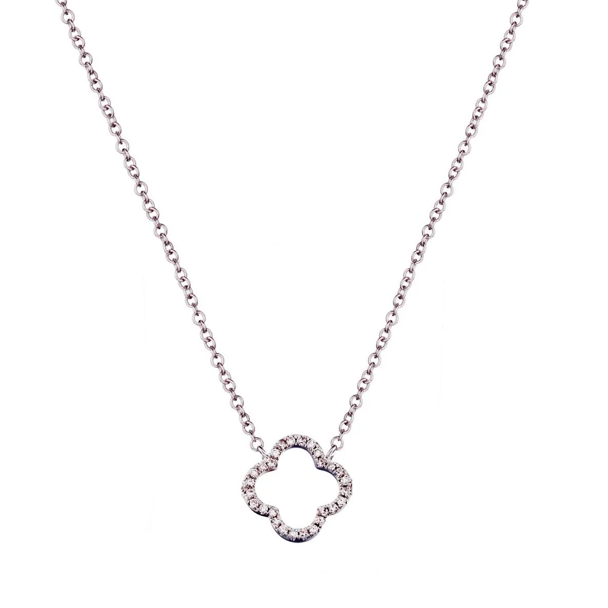 OPEN DIAMOND FLOWER NECKLACE