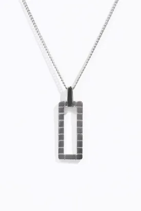 Rectangle Cut Out Pendant - Silver