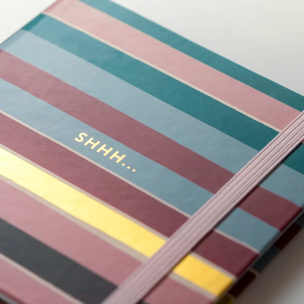 'Shhh' Password Book | Multicoloured Stripes