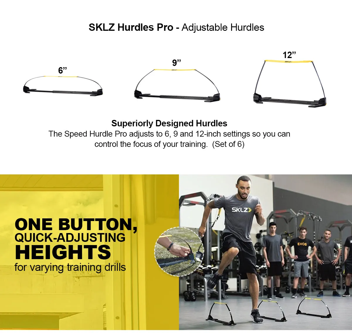 SKLZ Hurdles Pro - Adjustable Training Hurdles