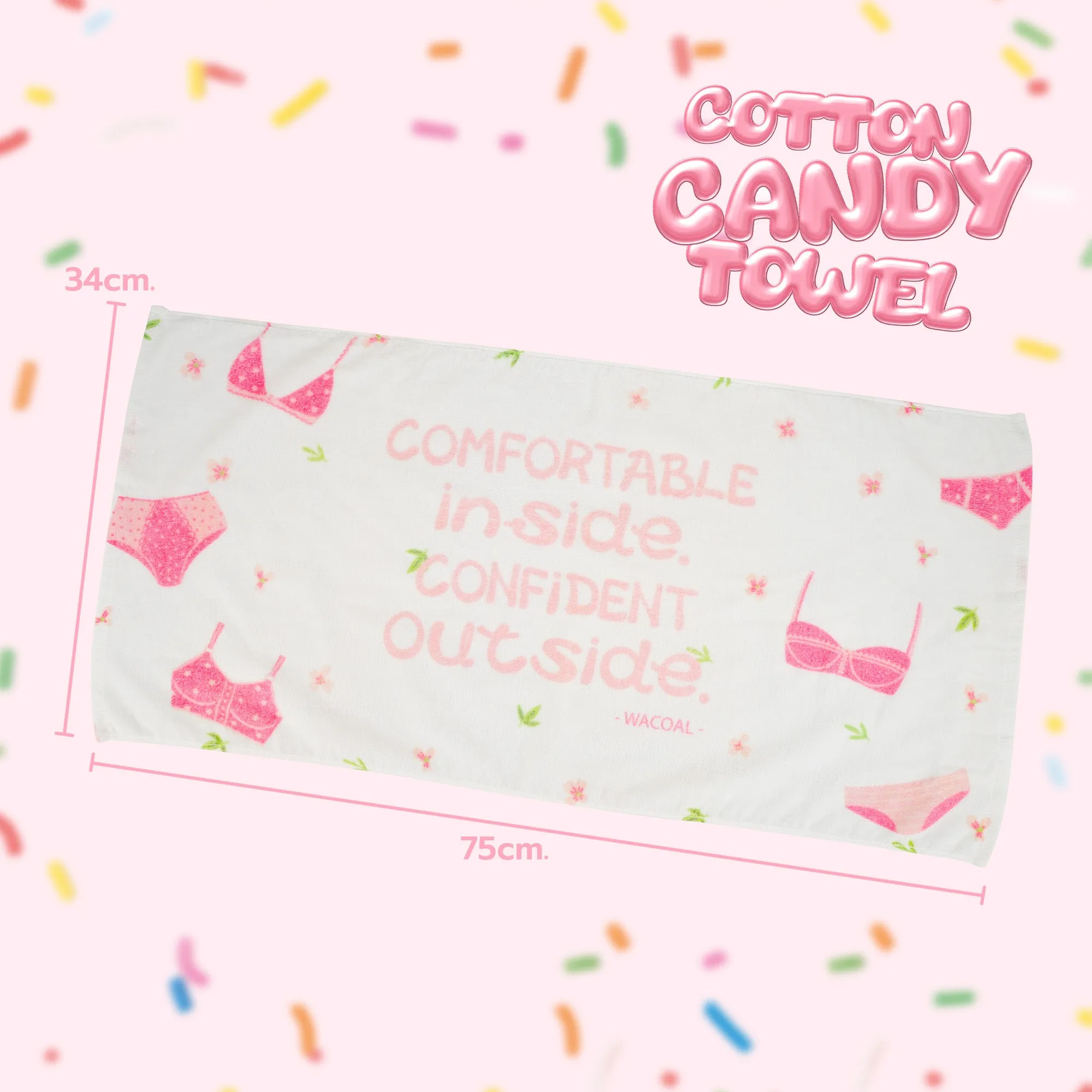 Wacoal Cotton Candy Towel ผ้าขนหนูเช็ดผม รุ่น WW120500 (มี 2 สี สีชมพู/สีขาว)